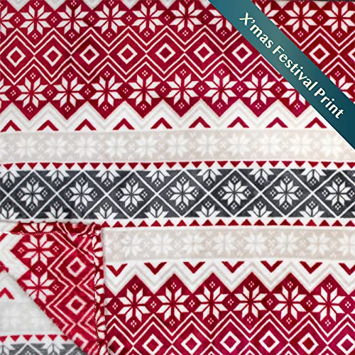 PAVILIA Christmas Throw Blanket | Holiday Christmas Red Fleece Blanket | Soft, Plush, Warm Winter Cabin Throw, 60x80 (Red Snowflakes) - color: Holiday - Snowflakes, size: 60 X 80 Inches - Twin