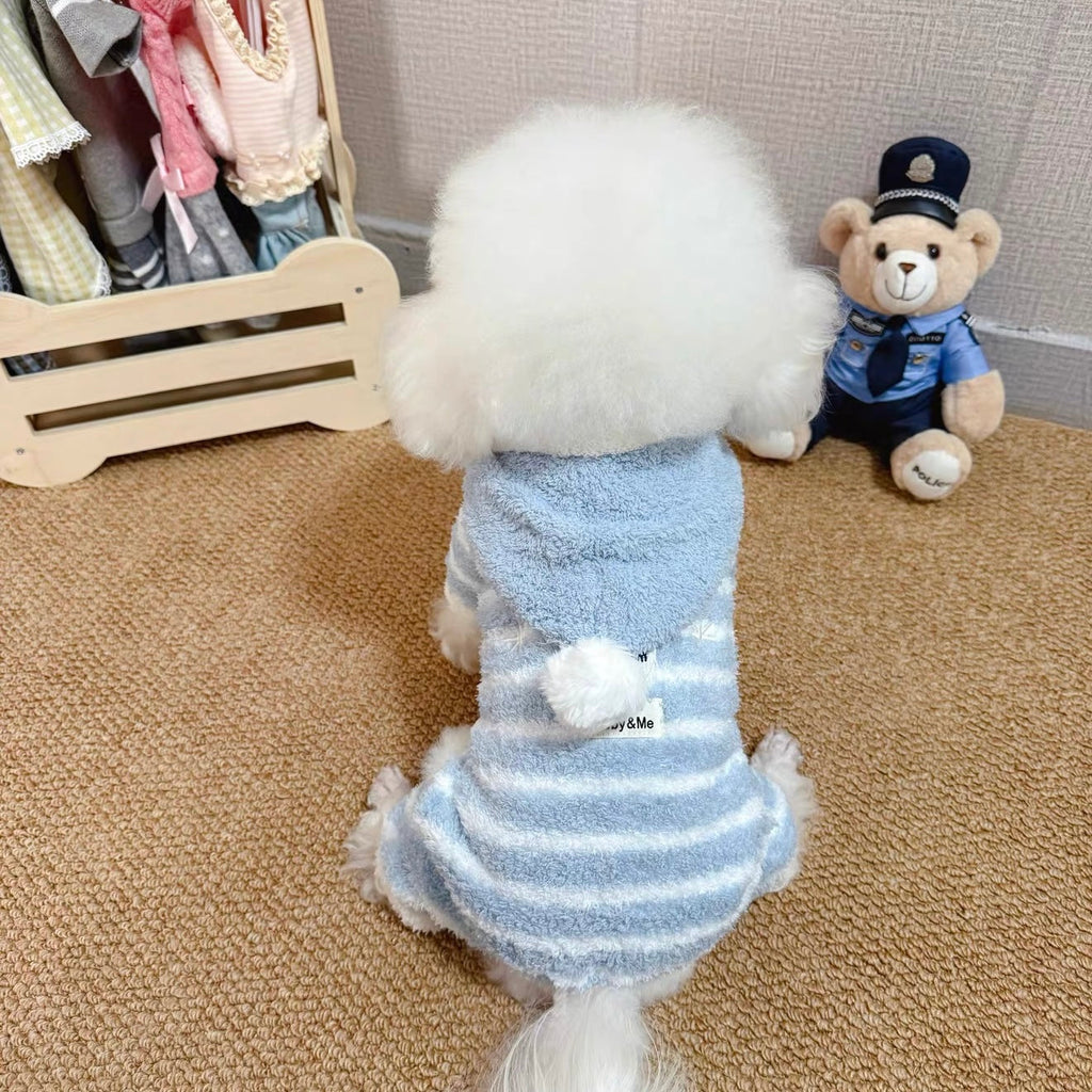 Christmas Tree Striped Furry Dog Cat Jumpsuits