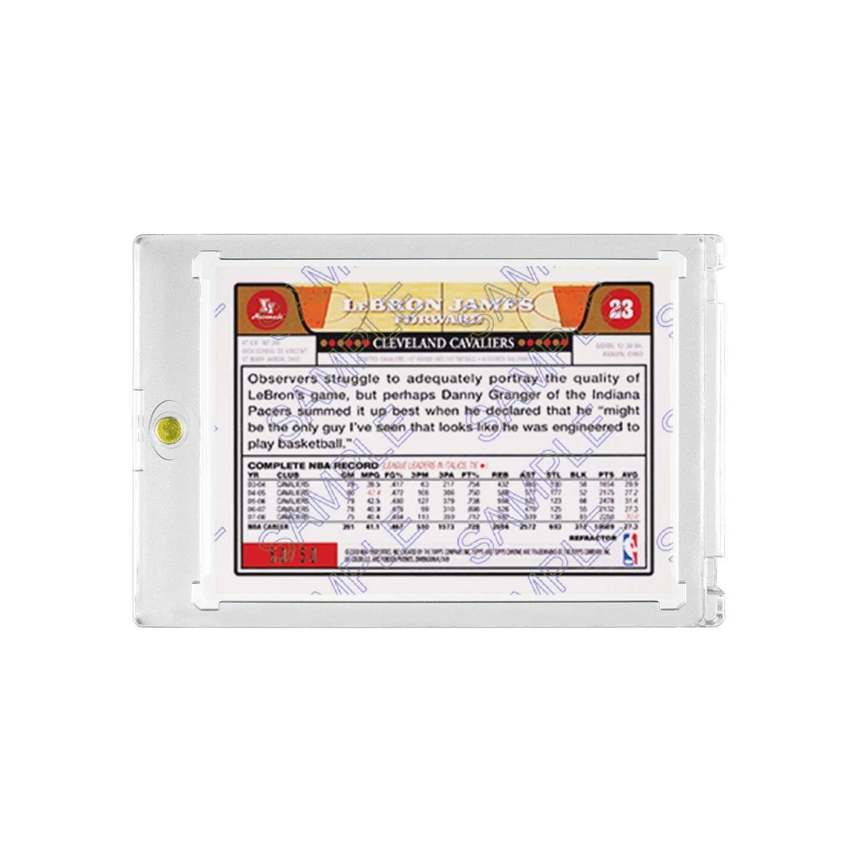 Cavaliers LeBron James Vintage Chrome Basketball Card with Display Case