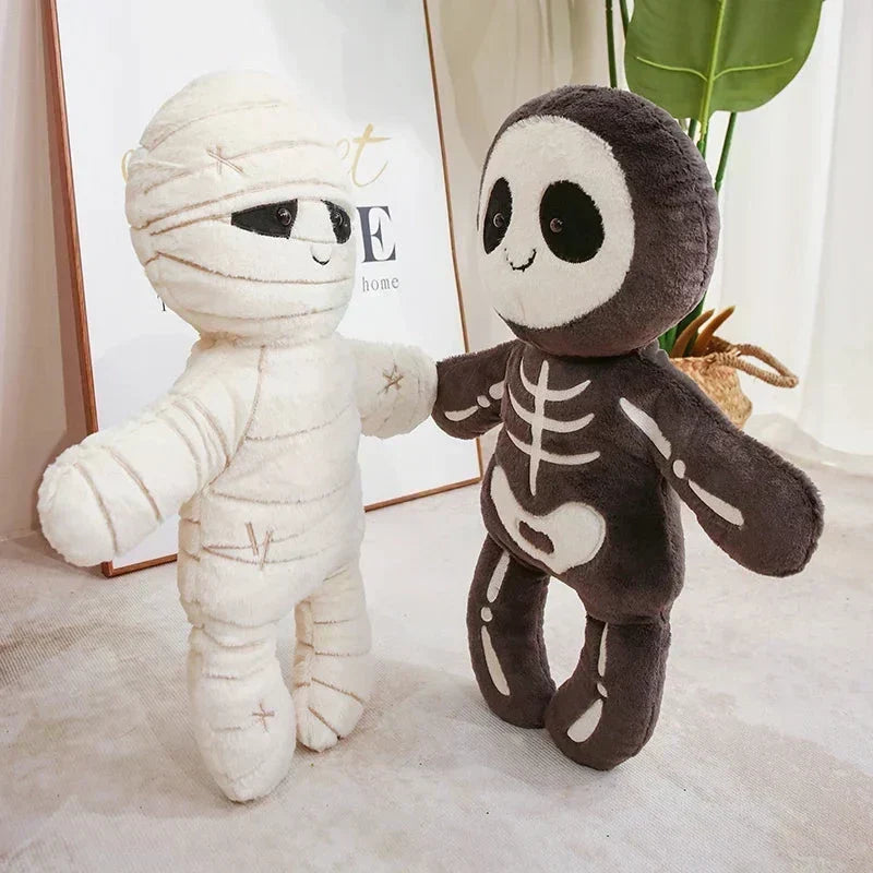 Chilling Skeleton and Mysterious Mummy Halloween Plush Toys